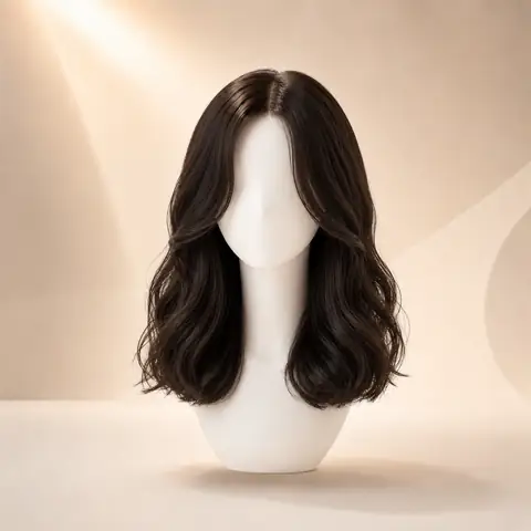 Medium Wavy Lob AI hairstyle preview for WigTryAI