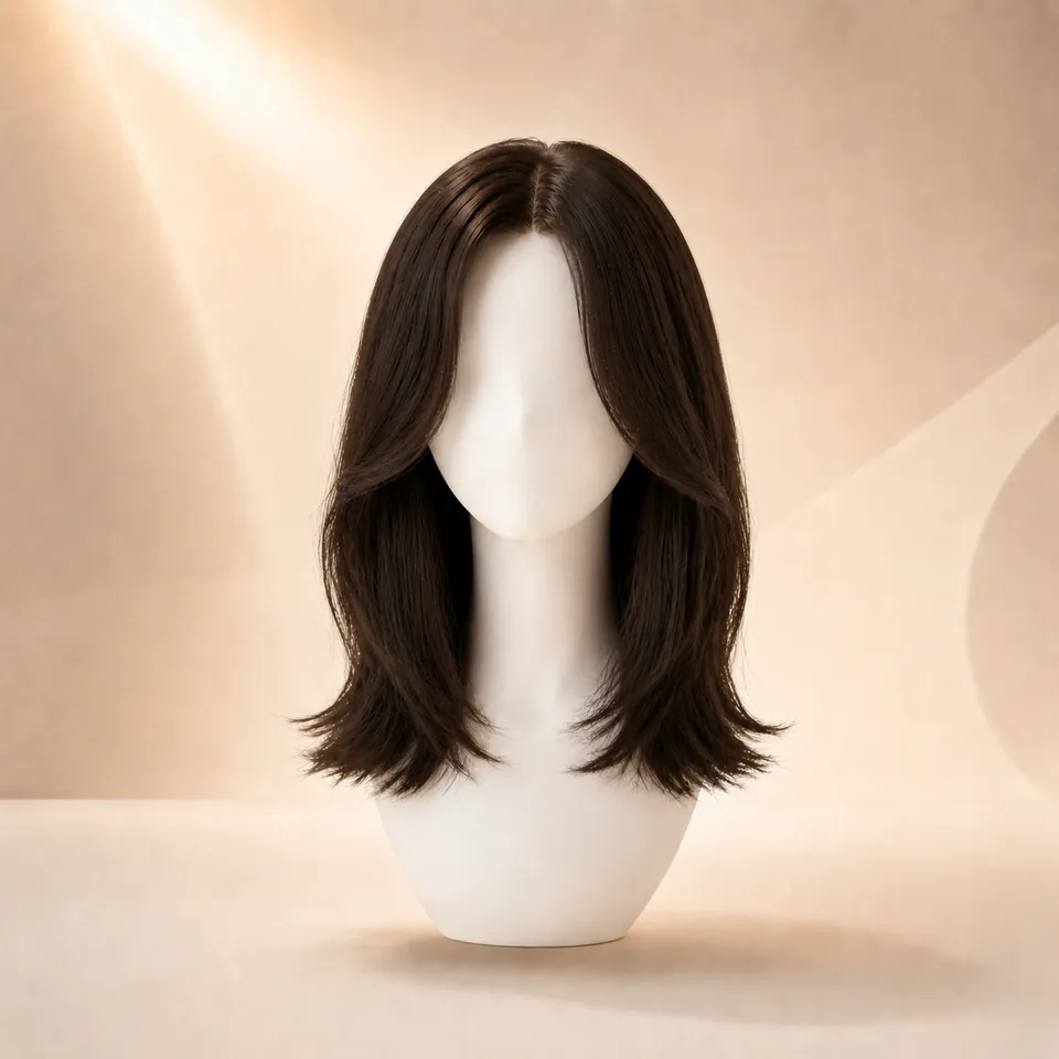 Layered straight wig style preview reference
