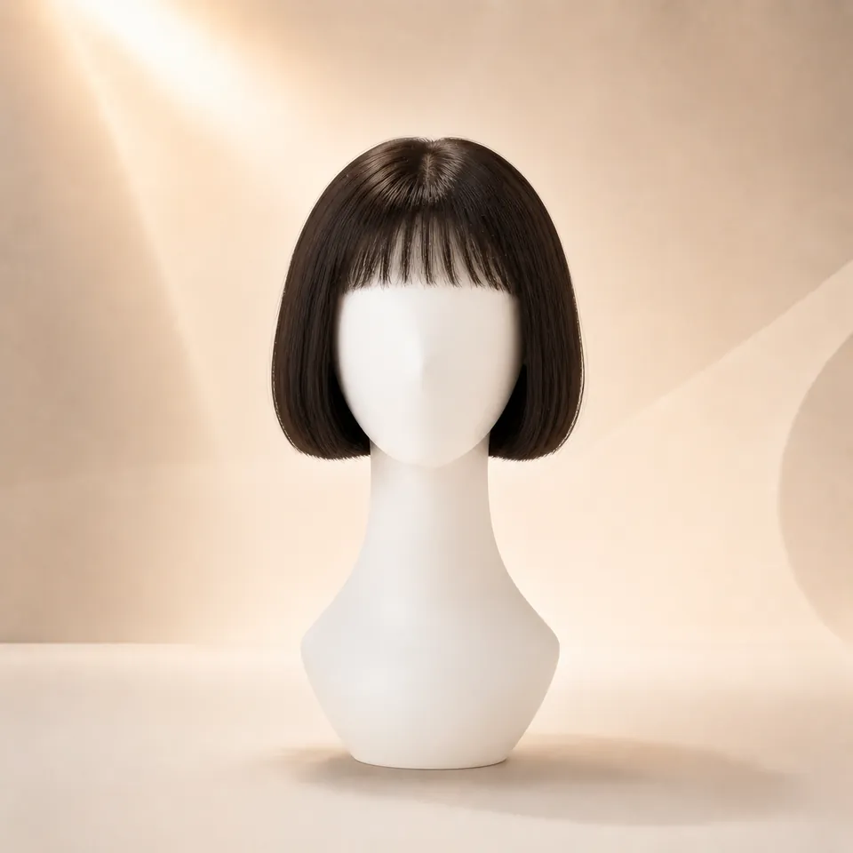Short Micro Fringe Bob AI hairstyle preview for WigTryAI