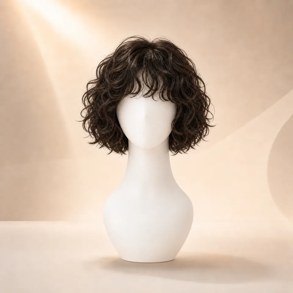 Curly Shag + Bangs hairstyle preview