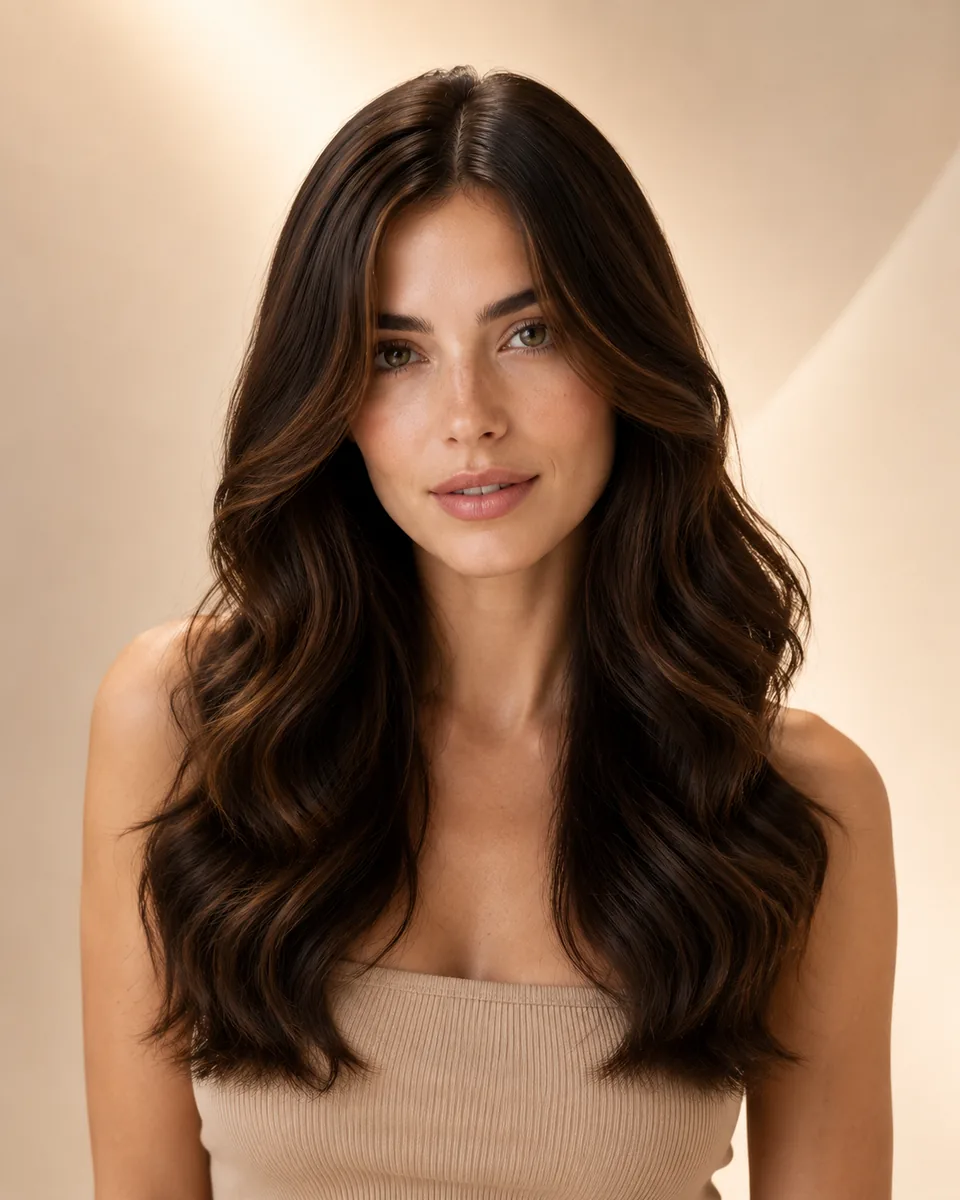 Soft Brown Highlights hairstyle preview on WigTryAI
