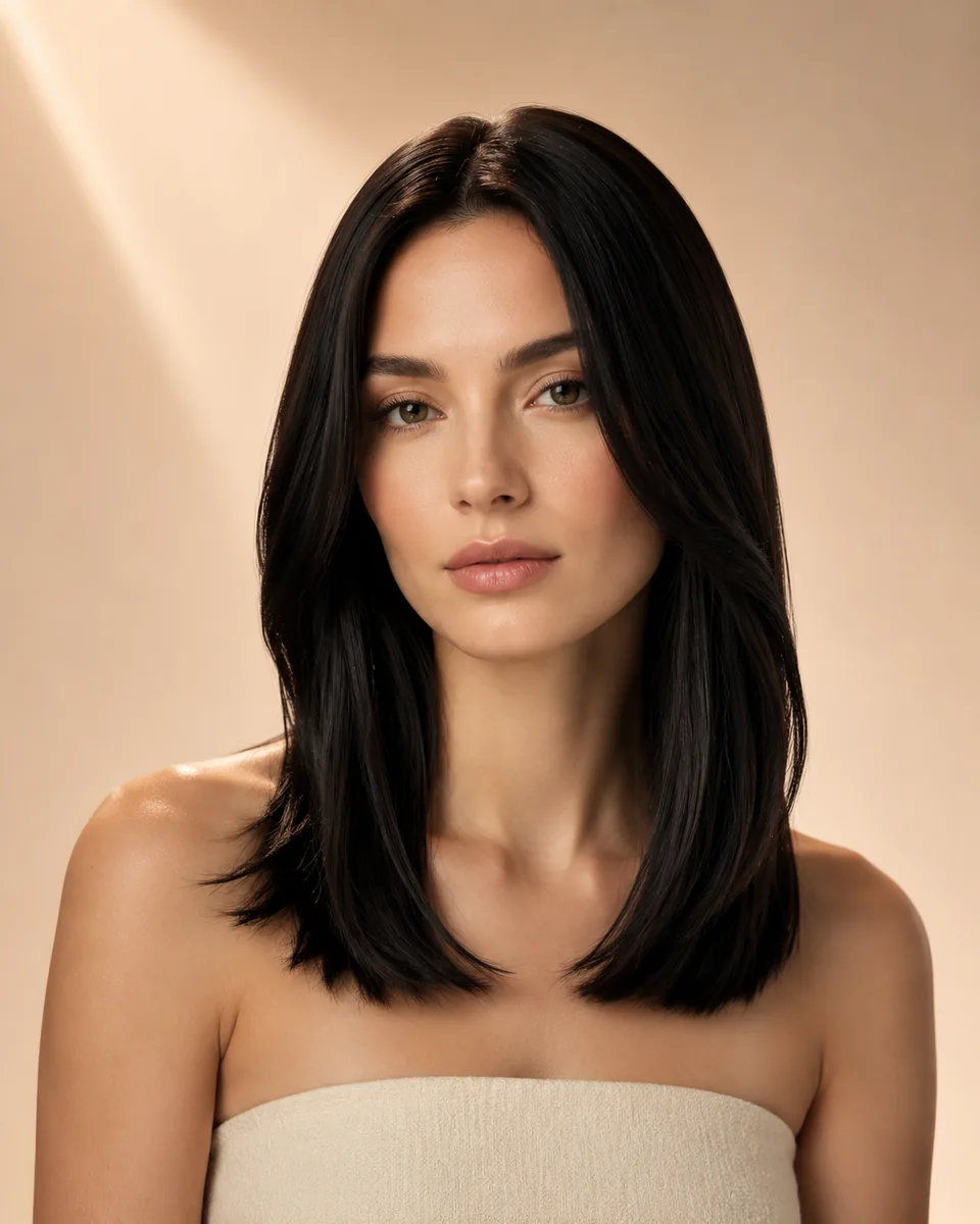 Sleek Mid-Length Hair hairstyle preview on WigTryAI