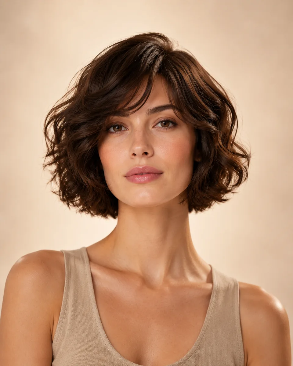 Textured Bob hairstyle preview on WigTryAI