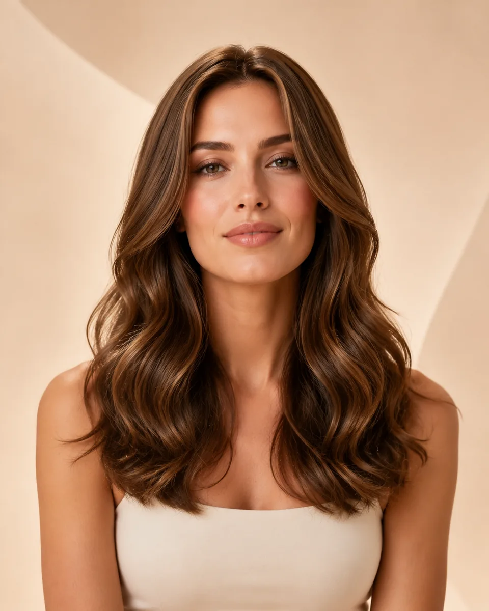 Soft Body Wave hairstyle preview on WigTryAI